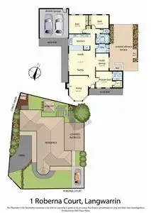 Floorplan of Homely house listing, 1 Roberna Court, Langwarrin VIC 3910