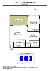 Floorplan of Homely unit listing, 12a/1-5 The Crescent, Dee Why NSW 2099