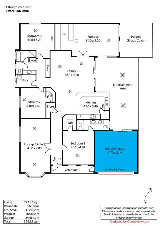 Floorplan of Homely house listing, 33 Thompson Circuit, Evanston Park SA 5116