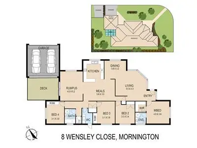 Floorplan of Homely house listing, 8 Wensley Close, Mornington VIC 3931