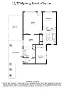 Floorplan of Homely unit listing, 13/27 Myriong Street, Clayton VIC 3168