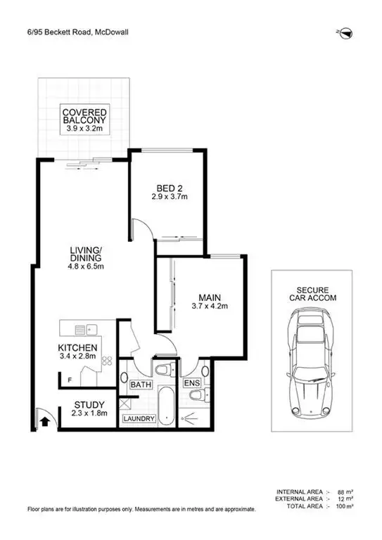 Floorplan of Homely apartment listing, 6/95 Beckett Road, Mcdowall QLD 4053