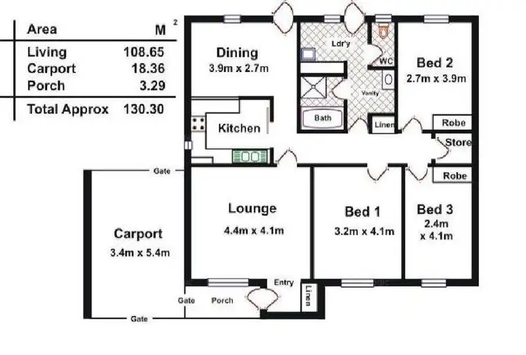 Floorplan of Homely house listing, 1 Bogart Court, Christie Downs SA 5164