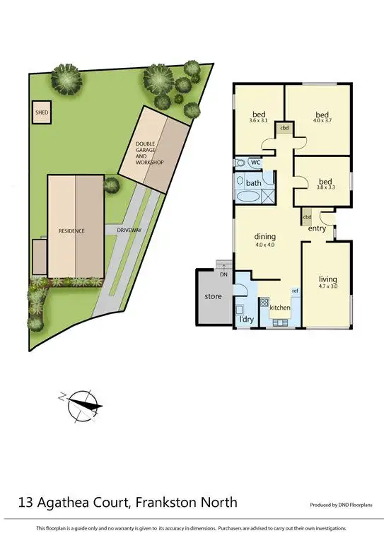 Floorplan of Homely house listing, 13 Agathea Court, Frankston North VIC 3200