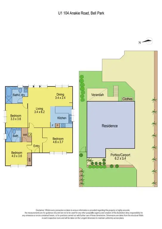 Floorplan of Homely unit listing, 1/104 Anakie Road, Bell Park VIC 3215
