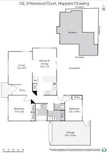 Floorplan of Homely unit listing, 2/9 Norwood Court, Hoppers Crossing VIC 3029