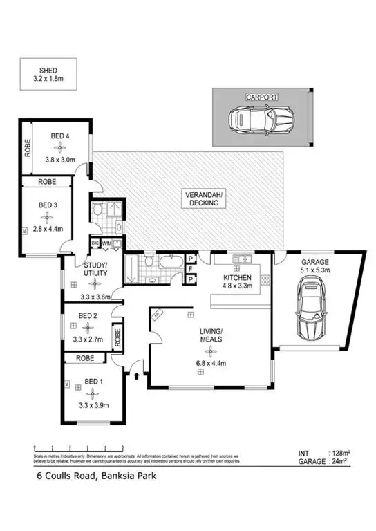 Floorplan of Homely house listing, 6 Coulls Road, Banksia Park SA 5091