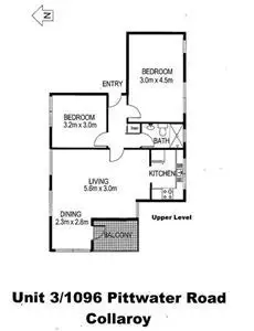 Floorplan of Homely unit listing, 3/1096 Pittwater Road, Collaroy NSW 2097