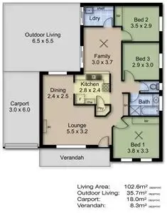 Floorplan of Homely house listing, 3 Raison Drive, Littlehampton SA 5250