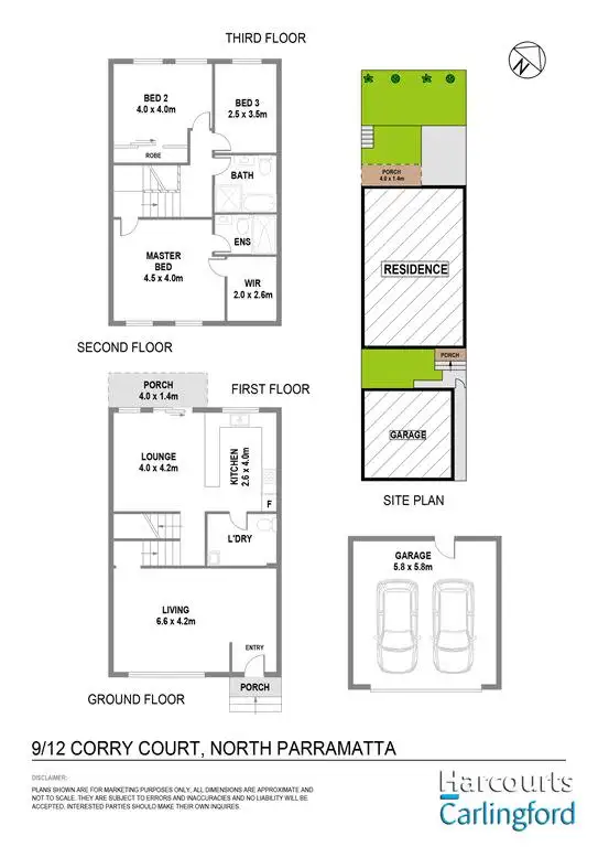 Floorplan of Homely townhouse listing, 9/12 Corry Court, North Parramatta NSW 2151