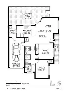 Floorplan of Homely unit listing, 1/7 Osborne Street, Dapto NSW 2530