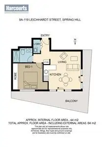 Floorplan of Homely unit listing, 9A/119 Leichhardt Street, Spring Hill QLD 4000