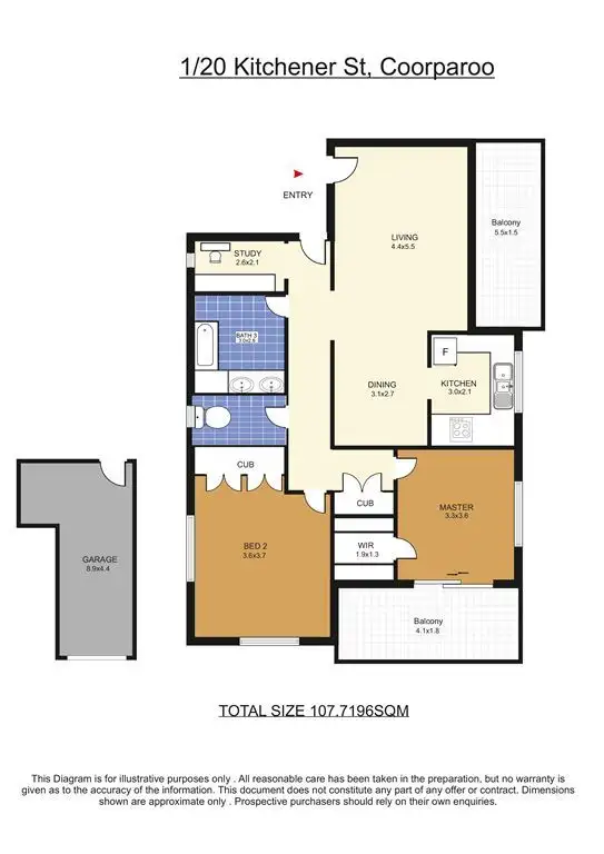 Floorplan of Homely unit listing, 1/20 Kitchener St, Coorparoo QLD 4151