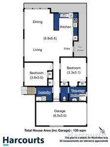 Floorplan of Homely unit listing, 2/10 Trevally Court, Kingston TAS 7050