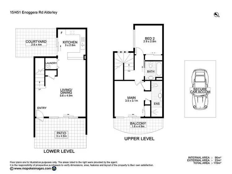 Floorplan of Homely townhouse listing, 15/451 Enoggera Road, Alderley QLD 4051
