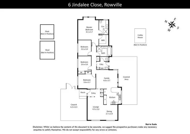 Floorplan of Homely house listing, 6 Jindalee Close, Rowville VIC 3178