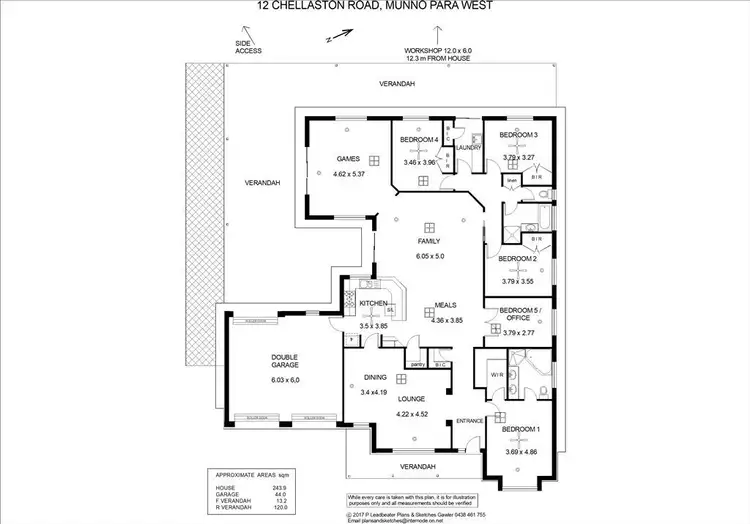 Floorplan of Homely house listing, 12 Chellaston Road, Munno Para West SA 5115