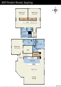 Floorplan of Homely townhouse listing, 2/309 Findon Road, Epping VIC 3076