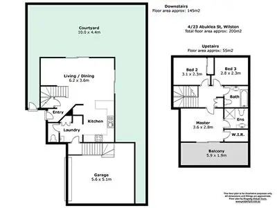 Floorplan of Homely townhouse listing, 4/23 Abuklea Street, Wilston QLD 4051