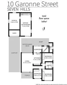 Floorplan of Homely house listing, 10 Garonne St, Seven Hills NSW 2147