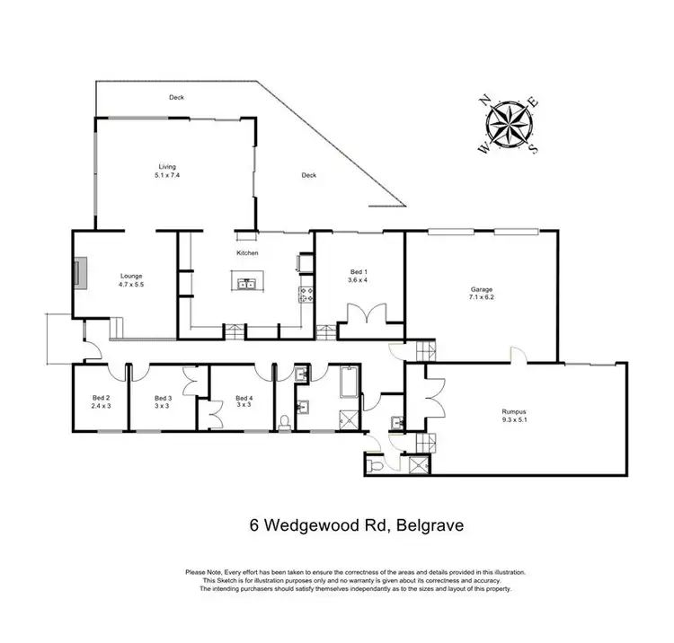 Floorplan of Homely house listing, 6 Wedgewood Avenue, Belgrave VIC 3160