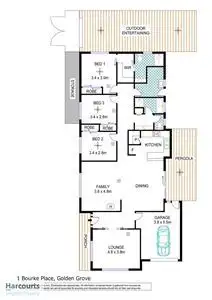 Floorplan of Homely house listing, 1 Bourke Place, Golden Grove SA 5125