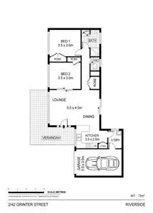 Floorplan of Homely unit listing, 2/42 Grinter Street, Riverside TAS 7250