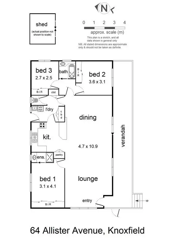 Floorplan of Homely house listing, 64 Allister Avenue, Knoxfield VIC 3180