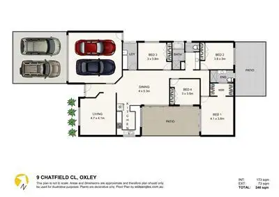 Floorplan of Homely house listing, 9 Chatfield Close, Oxley QLD 4075