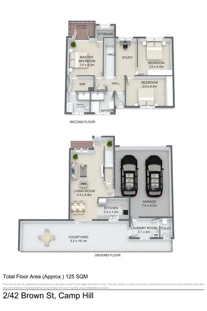Floorplan of Homely townhouse listing, 2/42 Brown Street, Camp Hill QLD 4152