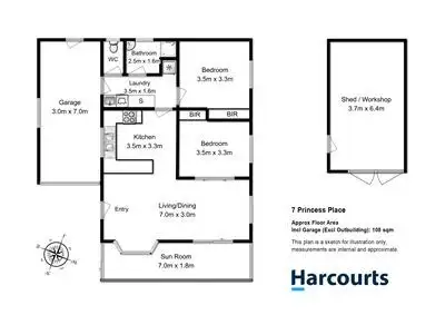 Floorplan of Homely house listing, 7 Princess Place, East Devonport TAS 7310