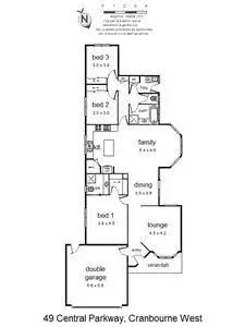 Floorplan of Homely house listing, 49 Central Parkway, Cranbourne West VIC 3977