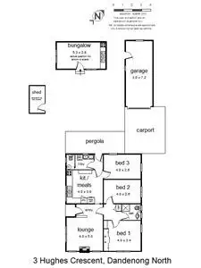 Floorplan of Homely house listing, 3 Hughes Crescent, Dandenong North VIC 3175