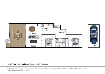 Floorplan of Homely unit listing, 3/18 Ferry Lane, Bulimba QLD 4171