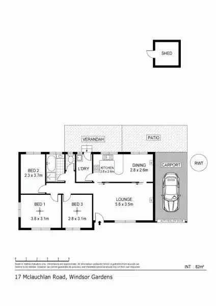 Floorplan of Homely house listing, 17 McLauchlan Road, Windsor Gardens SA 5087