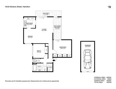 Floorplan of Homely apartment listing, 16/33 Mullens Street, Hamilton QLD 4007