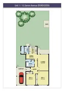 Floorplan of Homely house listing, 1/15 Darren Avenue, Bundoora VIC