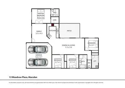 Floorplan of Homely house listing, 13 Woodrow Place, Marsden QLD 4132