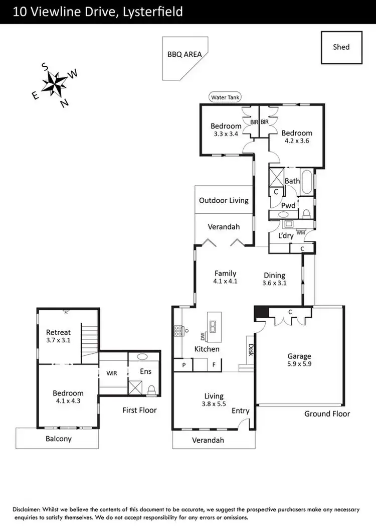 Floorplan of Homely house listing, 10 Viewline Drive, Lysterfield VIC 3156