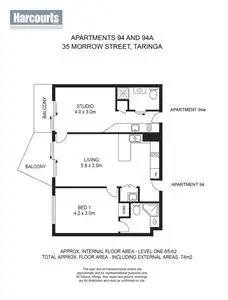 Floorplan of Homely apartment listing, 94/35 Morrow Street, Taringa QLD 4068
