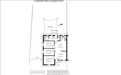 Floorplan of Homely semi-detached listing, 31 Benham Street, Elizabeth East SA 5112