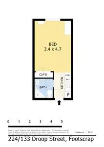 Floorplan of Homely studio listing, 224/133 Droop Street, Footscray VIC 3011