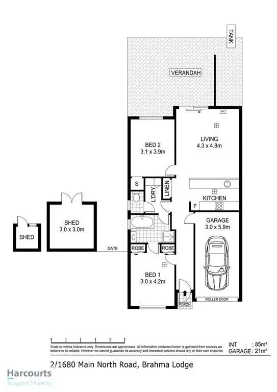 Floorplan of Homely unit listing, 2/1680 Main North Road, Brahma Lodge SA 5109