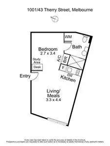 Floorplan of Homely apartment listing, 1001/43 Therry Street, Melbourne VIC 3000
