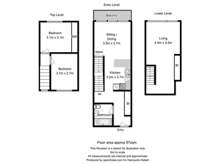 Floorplan of Homely unit listing, 4/64-66 Waterworks Road, Dynnyrne TAS 7005