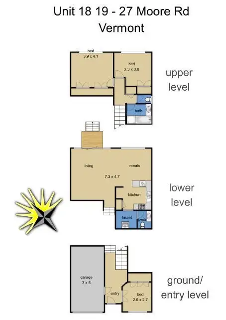 Floorplan of Homely unit listing, 18/19-27 Moore Road, Vermont VIC 3133