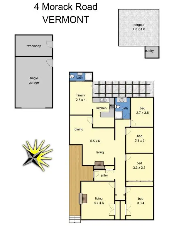 Floorplan of Homely house listing, 4 Morack Road, Vermont VIC 3133
