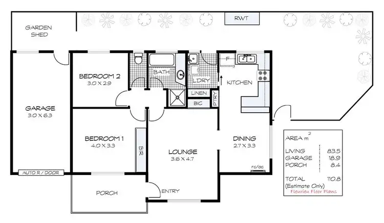 Floorplan of Homely unit listing, 1/194 Port Elliot Road, Hayborough SA 5211