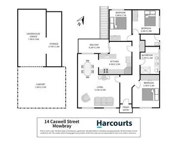 Floorplan of Homely house listing, 14 Caswell Street, Mowbray TAS 7248