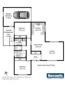Floorplan of Homely unit listing, 1/7 Como Street, Howrah TAS 7018